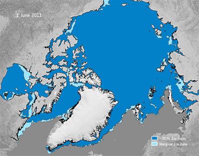 Evolución del deshielo ártico