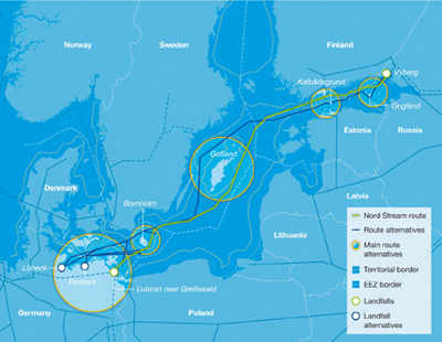 Trazado del gasoducto Nord Stream