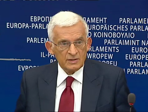 el presidente del Parlamento europeo en la rueda de prensa