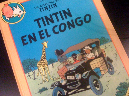 Portada de Tintin en el Congo, de Hergé