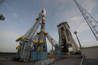 La nave Soyuz con los primeros satélites de Galileo
