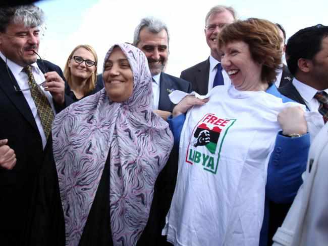 Catherine Ashton, en su visita a Trípoli