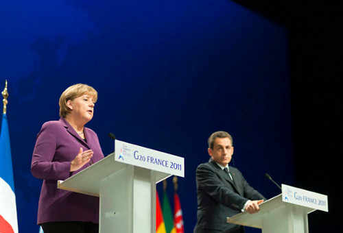 Merkel y Sarkozy, en la cumbre del G20