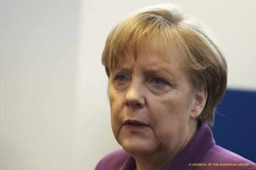 La canciller Angela Merkel, durante la cumbre europea