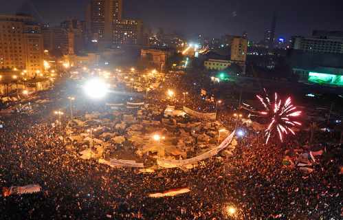 Plaza Tahrir llena de gente