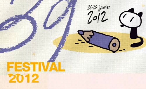 Cartel del Festival, un dibujo naif de un gato y la fecha
