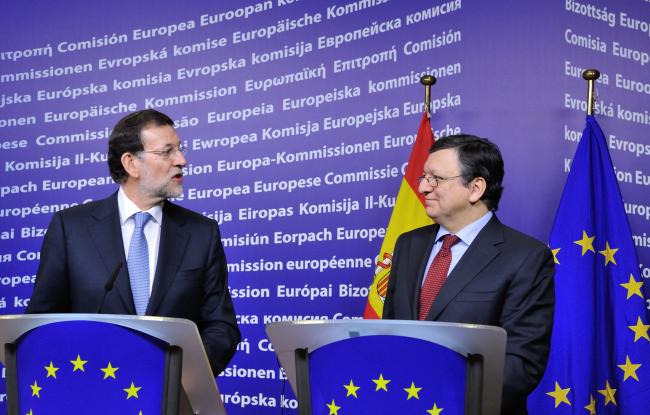 Mariano Rajoy y José Manuel Durao Barroso, en Bruselas