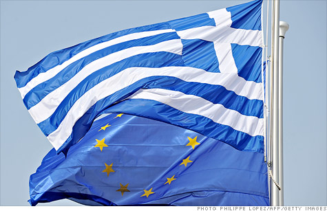Banderas de Grecia y de la UE