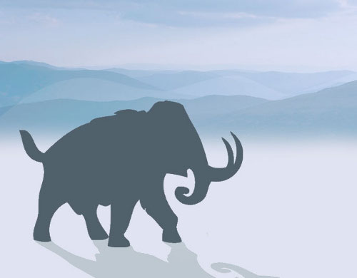 La silueta de un mamut