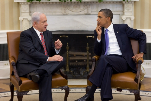 Barack Obama y Benjamín Netanyahu en Washington, sept. 2010