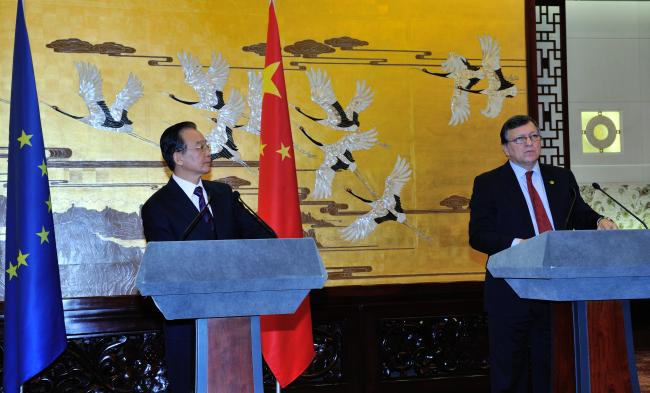 Wen Jiabao y Durao Barroso, en la cumbre UE-China