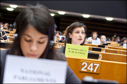 Eurodiputadas en una sesión del Parlamento Europeo