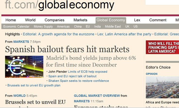 Financial Times teme por el rescate de España