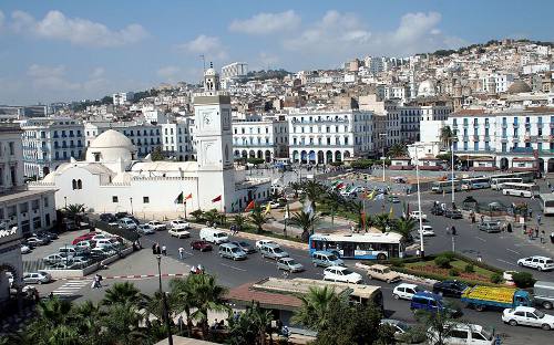 Plaza de los mártires de Casbah en el centro de Argel