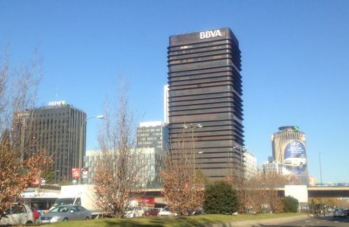 Edificios del BBVA y otros bancos en Madrid