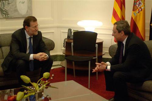 Reunión de Mario Draghi y Mariano Rajoy en Barcelona
