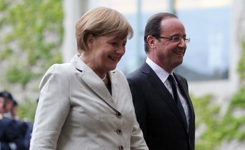 François Hollande con Angela Merkel