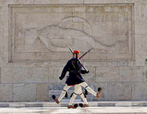 Cambio de guardia ante el Parlamento griego