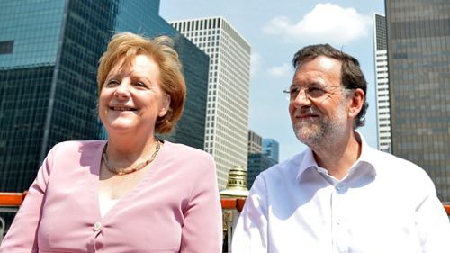 Rajoy y Merkel, en Chicago