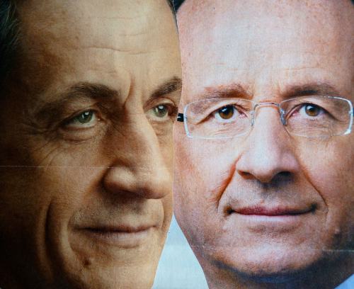  Imágenes de los carteles electorales de Sarkozy y Hollande