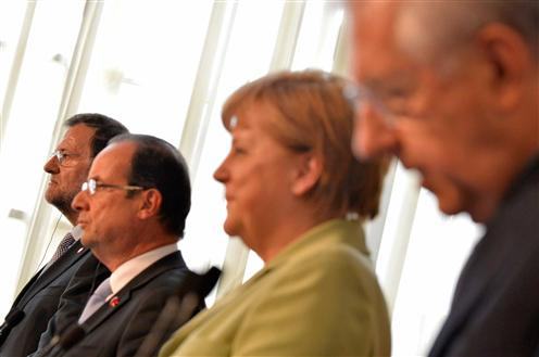 Rajoy, Hollande, Merkel y Monti, en Roma