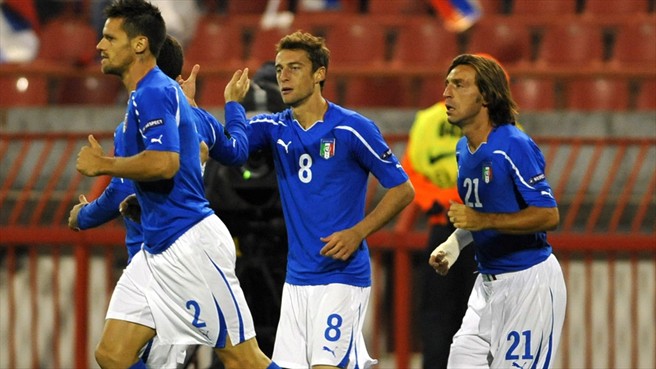 Jugadores de la selección italiana