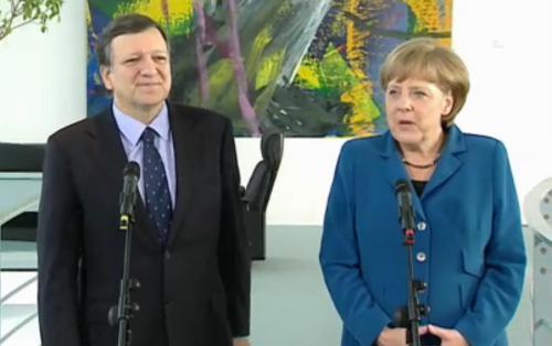 Merkel y Barroso, antes de su reunión de Berlín