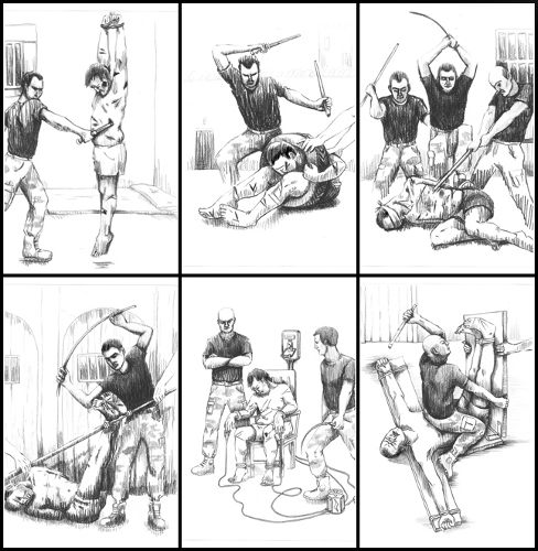 Unas viñetas a lápiz sobre las torturas