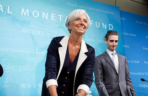 Christine Lagarde en una rueda de prensa