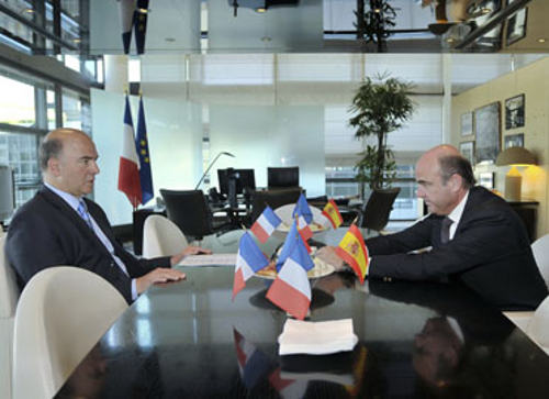 Entrevista de De Guindos y Moscovici en París