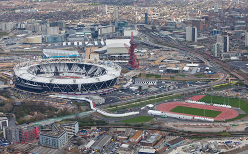 Imágen aérea de la villa olímpica de Londres2012