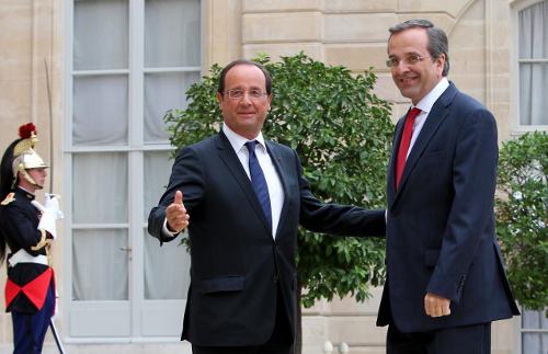 Hollande recibe a Samaras en el Palacio del Elíseo