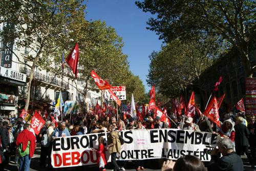 Manifestación en París contra el Pacto Fiscal