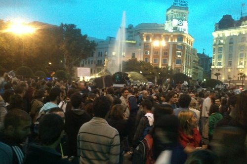 Plaza de Neptuno llena de manifestantes