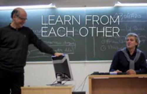 Profesores en un vídeo de promoción de Erasmus