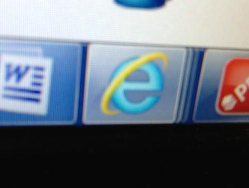 Icono del navegador Explorer en la pantalla de inicio de Windows