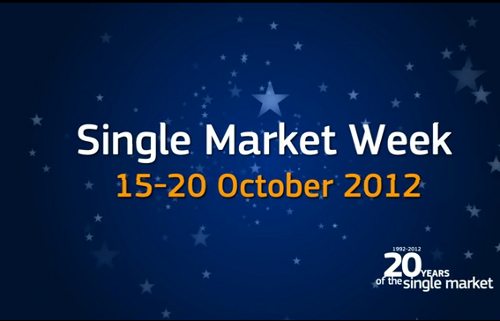 Logo del aniversario del mercado único