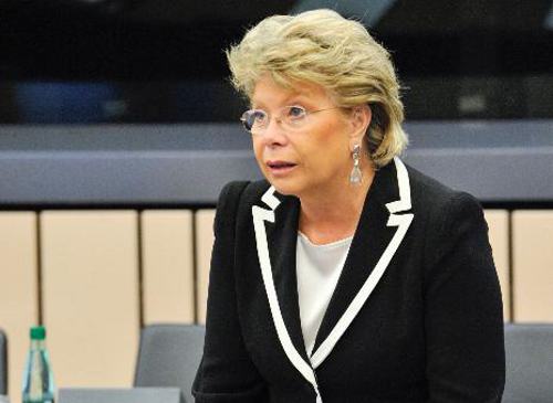 Viviane Reding, en el Parlamento Europeo