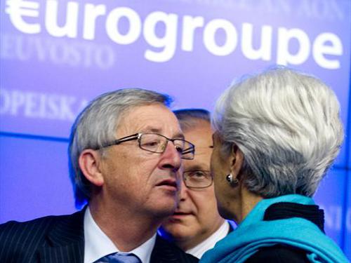 Juncker, Lagarde, y detrás, Rehn