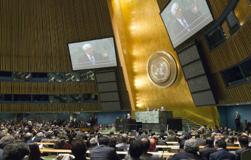 Mahmud Abbas habla en la Asamblea de la ONU