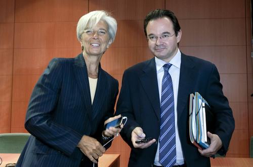 Papaconstantinou con Lagarde, entonces ministra francesa, en 2010