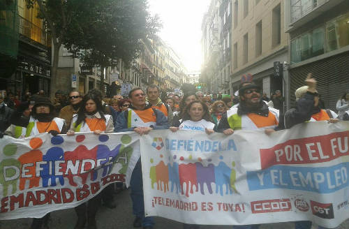 Manifestación contra despidos en Telemadrid