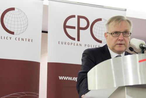 Rehn, en su discurso en el European Policy Centre