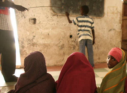 Niños en una escuela en Somalia