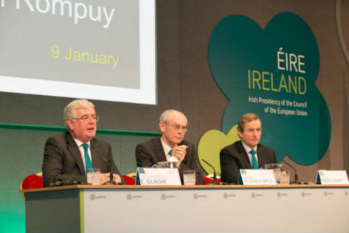 Rueda de prensa presentación presidencia irlandesa en Enero