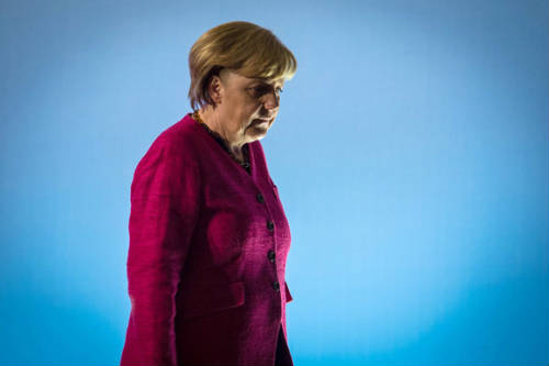 Angela Merkel en un acto