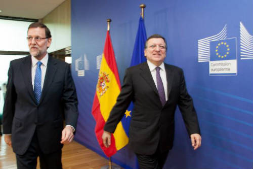 Barroso y Rajoy en la Comisión Europea