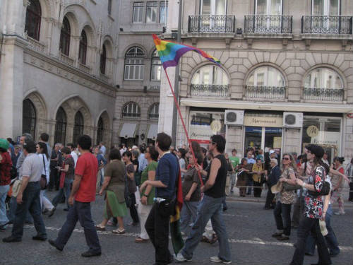 Homosexuales portugueses en manifestación