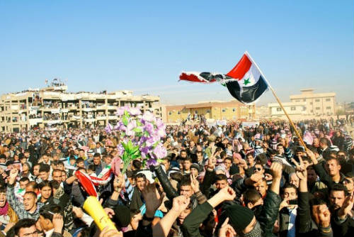 Manifestantes en Mosul