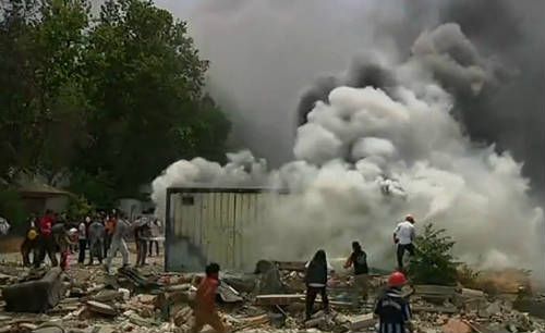 Incendio de un container en Turquía